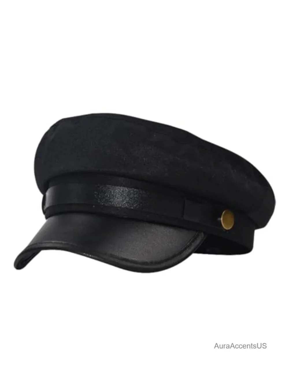PU Leather Newsboy Cap Vintage Chauffeur Hat Casual Travel Outing